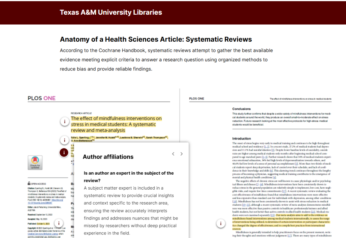 preview of Systematic Reviews interactive