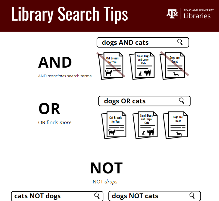 preview of library search tips